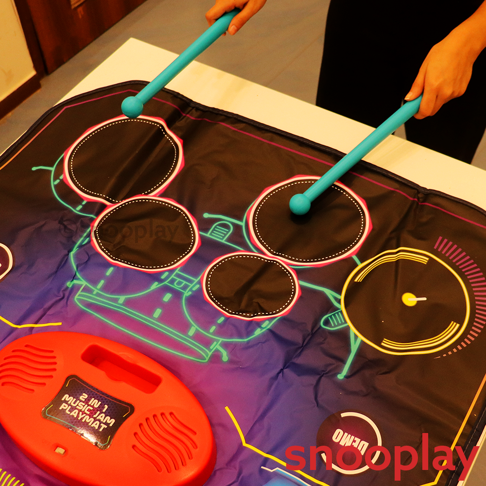 2 in 1 Electronic Musical Drum and Piano Jam Playmat | 8 Musical Instruments