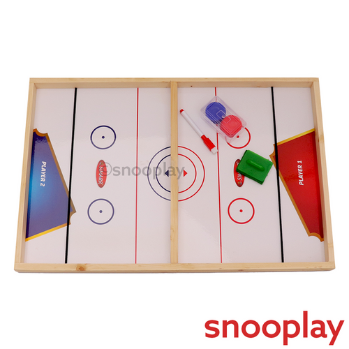Simarr 2 in 1 String Hockey Set with 10 Coins, White Marker & Duster (5-10 Years)