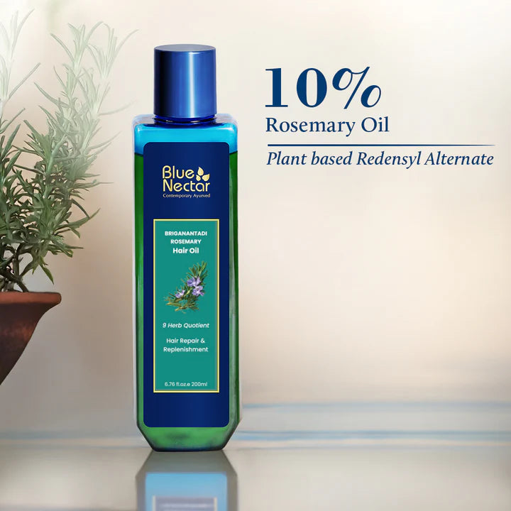 Blue Nectar Rosemary Oil for Hair Growth and Hair Fall Control (9 Herbs) - 100ml