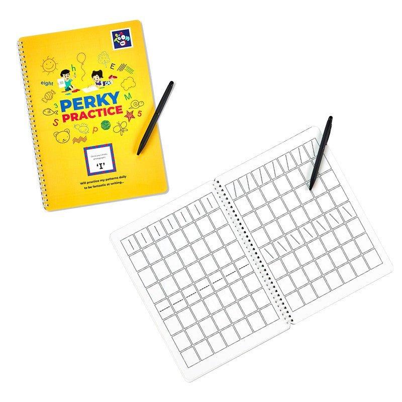 Early Learning Reusable Clean and Write Perky Practice Educational Workbook for Kids