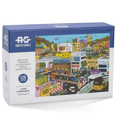 I Love Hyderabad - 125 Piece Fun Wooden Jigsaw Puzzle