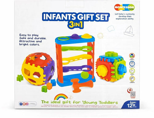 Ratna's Infants Gift Set 3 in 1 for Young Toddlers | Fun Learning Toys