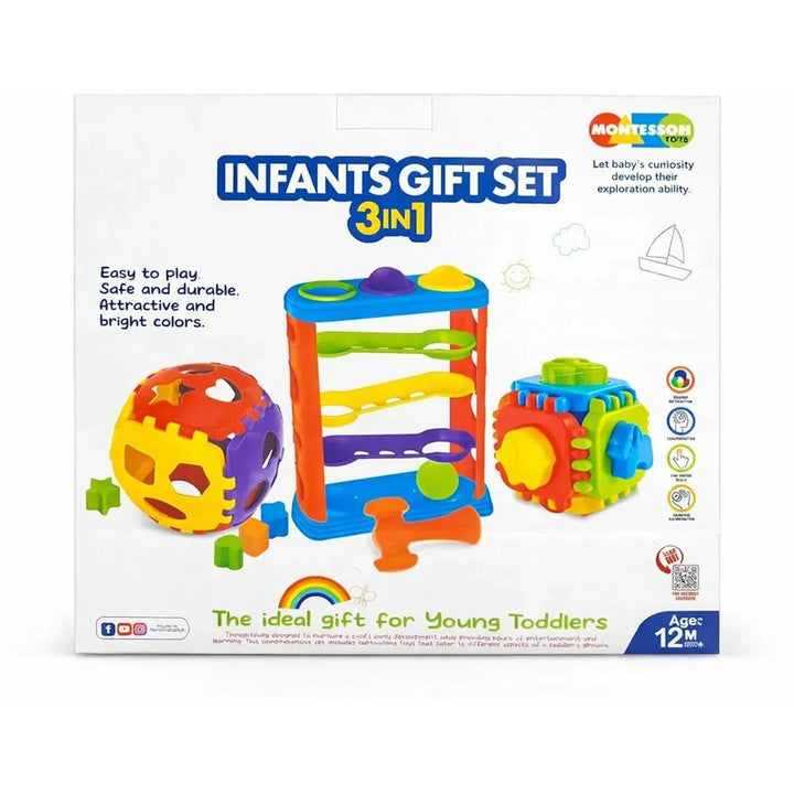 Ratna's Infants Gift Set 3 in 1 for Young Toddlers | Fun Learning Toys