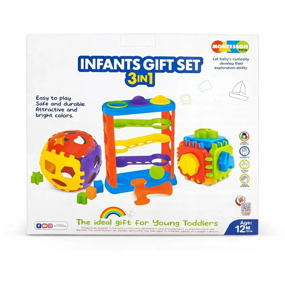 Ratna's Infants Gift Set 3 in 1 for Young Toddlers | Fun Learning Toys