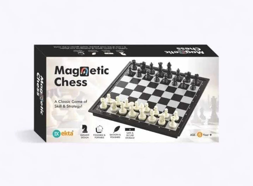 Ekta Magnetic Chess Board Game | Foldable Portable Chess Set | Strategy Game for Kids & Adults
