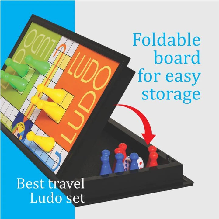 Ekta Magnetic Ludo Board Game | Foldable Portable Ludo Set | Magnetic Family Board Game with Storage