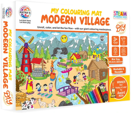 Ratna's My Colouring Mat - Modern Village I Washable & Reusable Colouring Mat