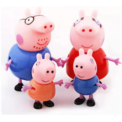 Cute Cartoon Animated Figures Peppa Pig Family Set (4 Pcs)