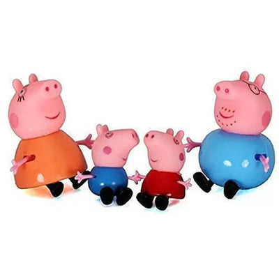 Cute Cartoon Animated Figures Peppa Pig Family Set (4 Pcs)
