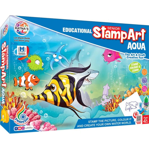 Ratnas Educational Art & Craft Stamp Art -Aqua I 14 Stamps