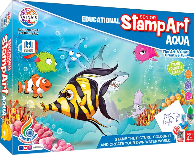 Ratna's Educational Art & Craft Stamp Art -Aqua I 14 Stamps