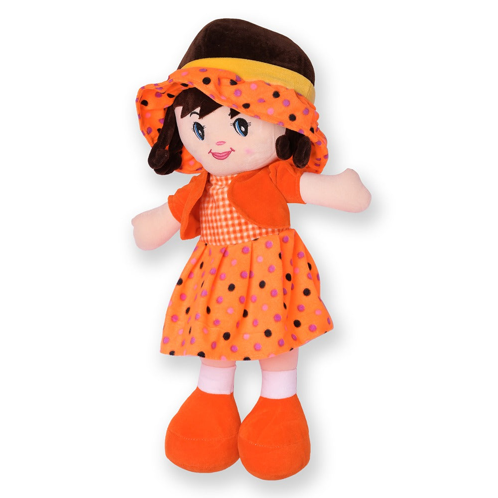 3.2 Feet Orange Super Soft Stuffed Huggable Girl Winky Doll | Washable