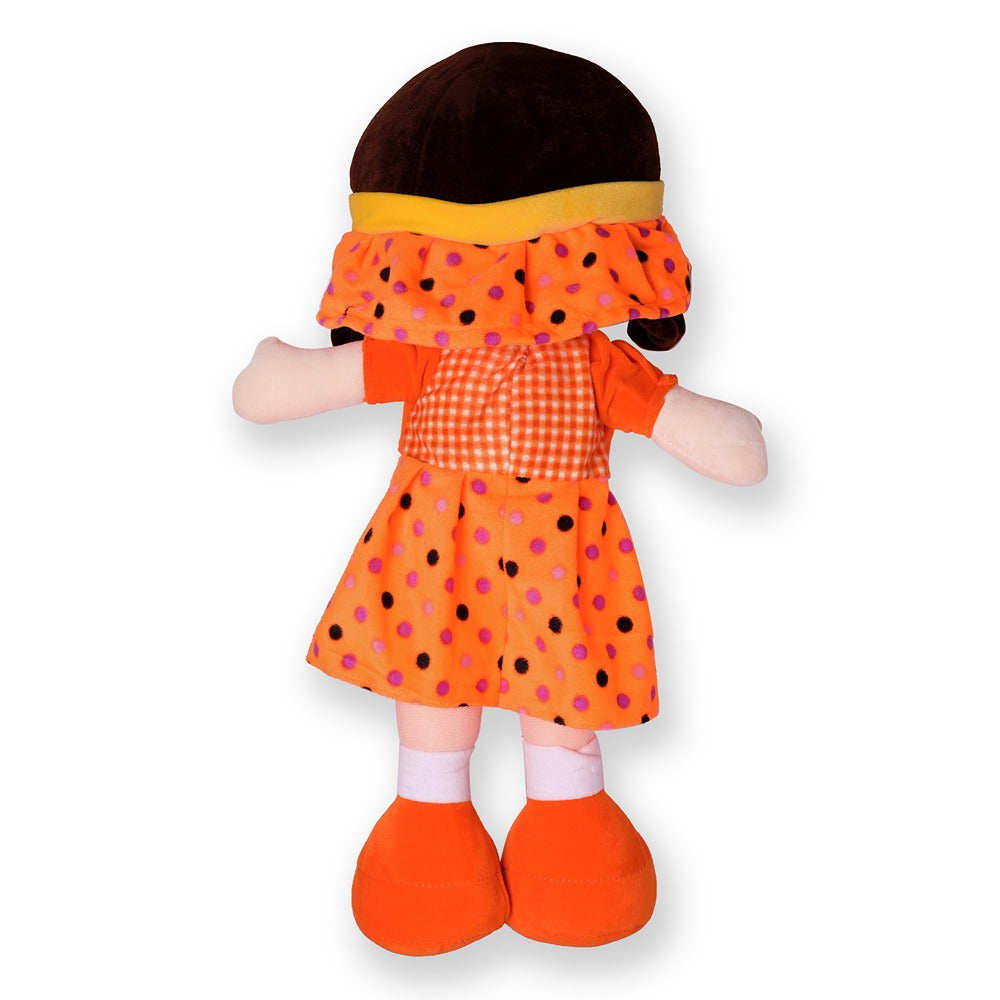 3.2 Feet Orange Super Soft Stuffed Huggable Girl Winky Doll | Washable