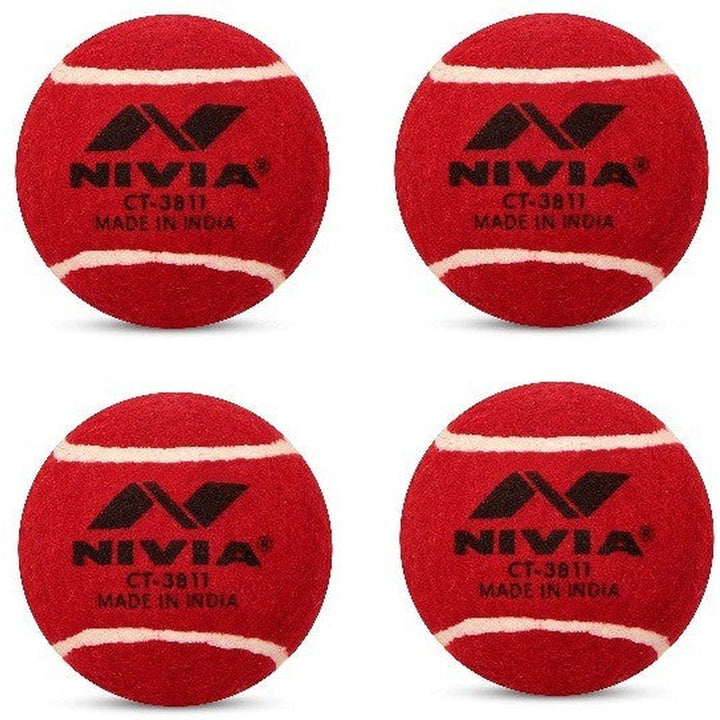 Nivia Cricket Tennis Ball (Pack of 12) | Heavy Weight - Red