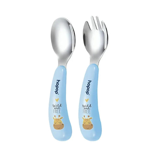 Hopop Stainless Steel Spoon & Fork Set with Travel Case | Portable Cutlery