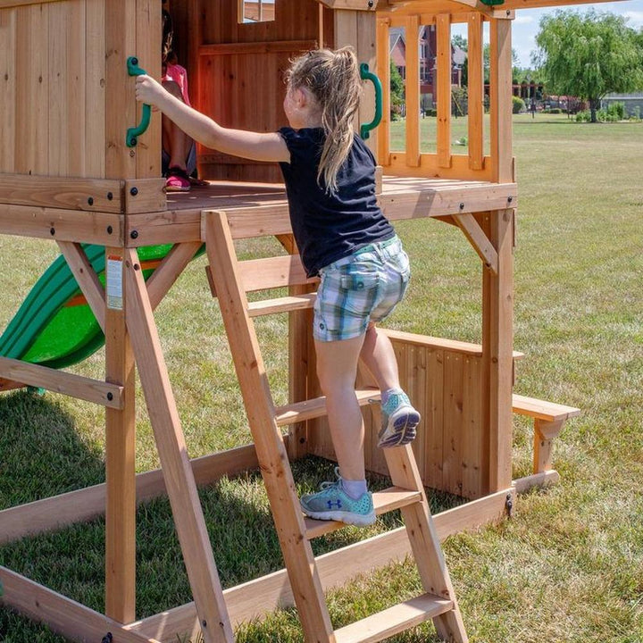 Montpelier Swing Set- Playhouse with Swing, Monkey Bars & Sandbox | Weight - 146.51 Kg (3-10 Years)