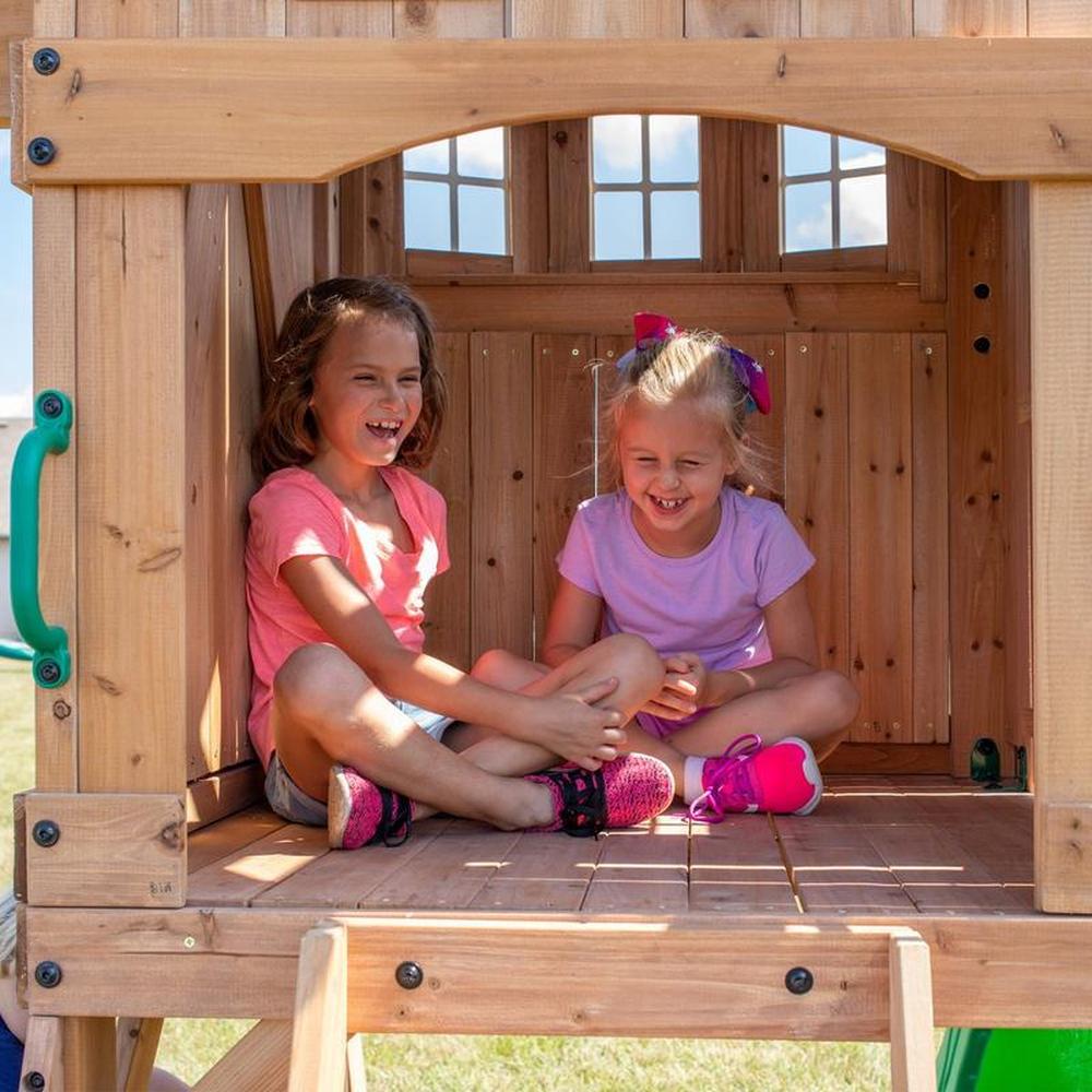 Montpelier Swing Set- Playhouse with Swing, Monkey Bars & Sandbox | Weight - 146.51 Kg (3-10 Years)