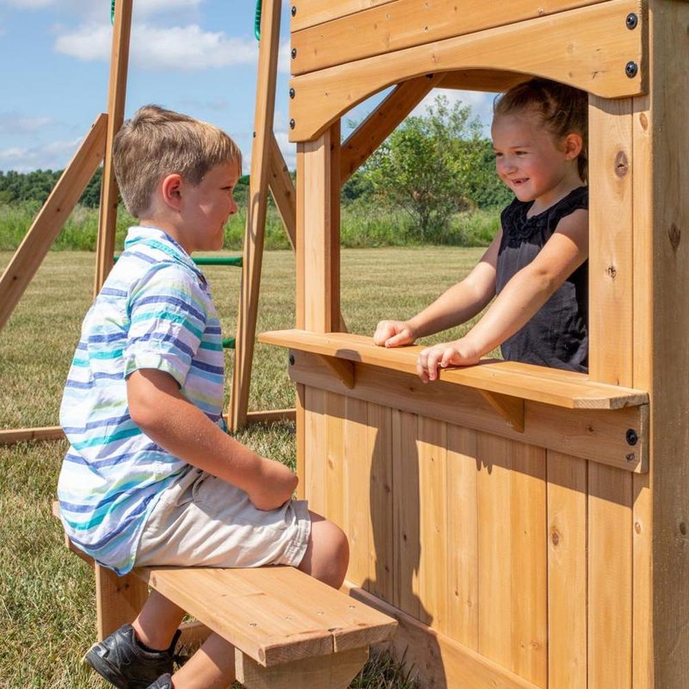 Montpelier Swing Set- Playhouse with Swing, Monkey Bars & Sandbox | Weight - 146.51 Kg (3-10 Years)