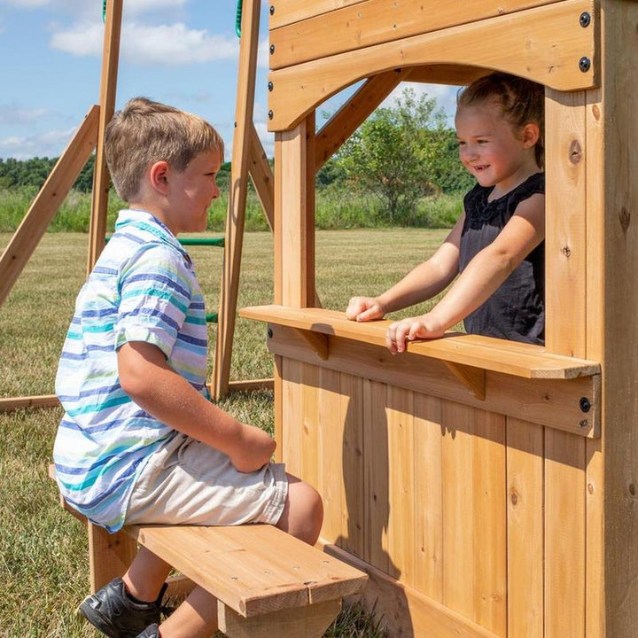 Montpelier Swing Set- Playhouse with Swing, Monkey Bars & Sandbox | Weight - 146.51 Kg (3-10 Years)