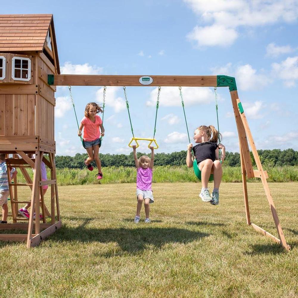 Montpelier Swing Set- Playhouse with Swing, Monkey Bars & Sandbox | Weight - 146.51 Kg (3-10 Years)