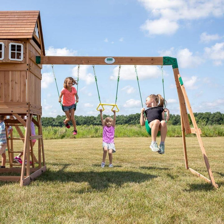 Montpelier Swing Set- Playhouse with Swing, Monkey Bars & Sandbox | Weight - 146.51 Kg (3-10 Years)