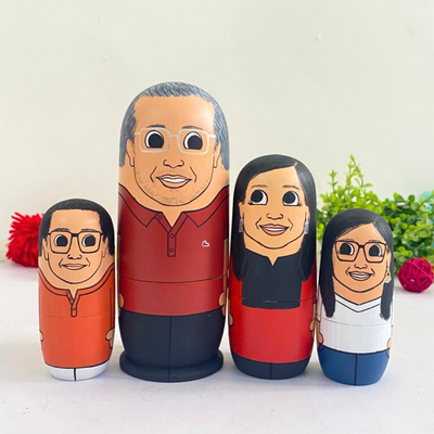 Personalised Wooden Nesting Dolls (Set of 4) - COD Not Available