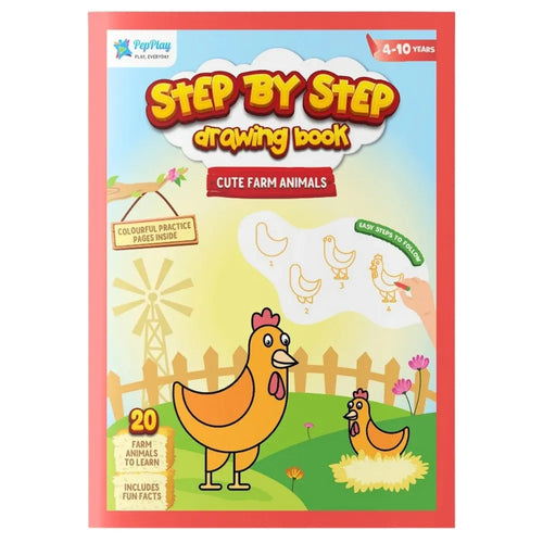 PepPlay Step by Step Drawing Book - Cute Farm Animal | Easy Drawing Practice for Kids