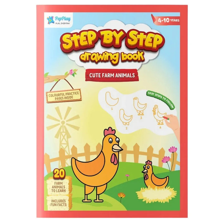 PepPlay Step by Step Drawing Book - Cute Farm Animal | Easy Drawing Practice for Kids