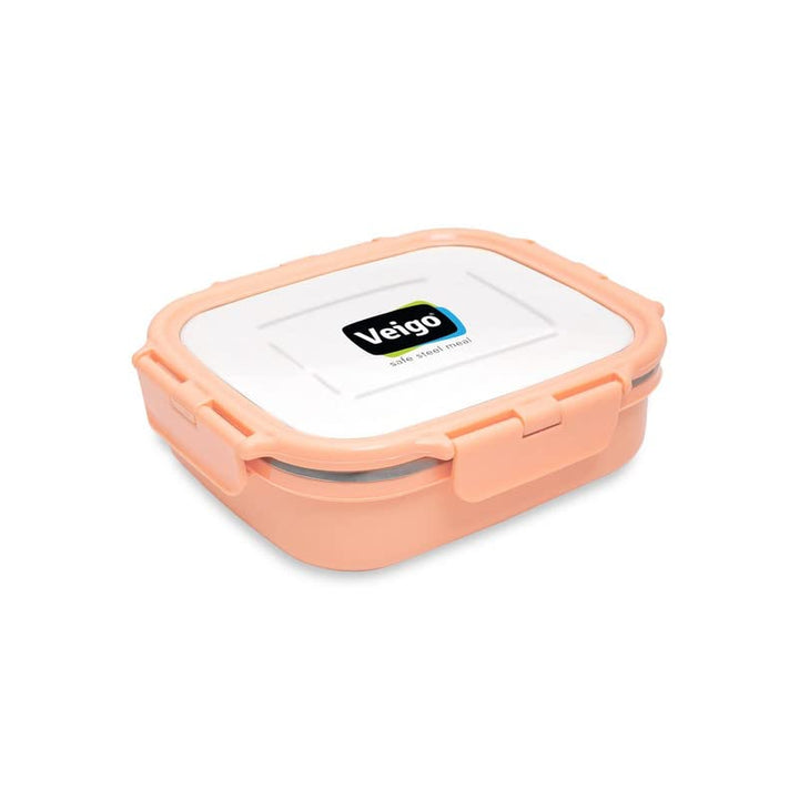 Heat Up Large Insulated Stainless Steel Leakproof & Airtight Lunch Box (630ml), Microwave Safe, Rectangle Shape