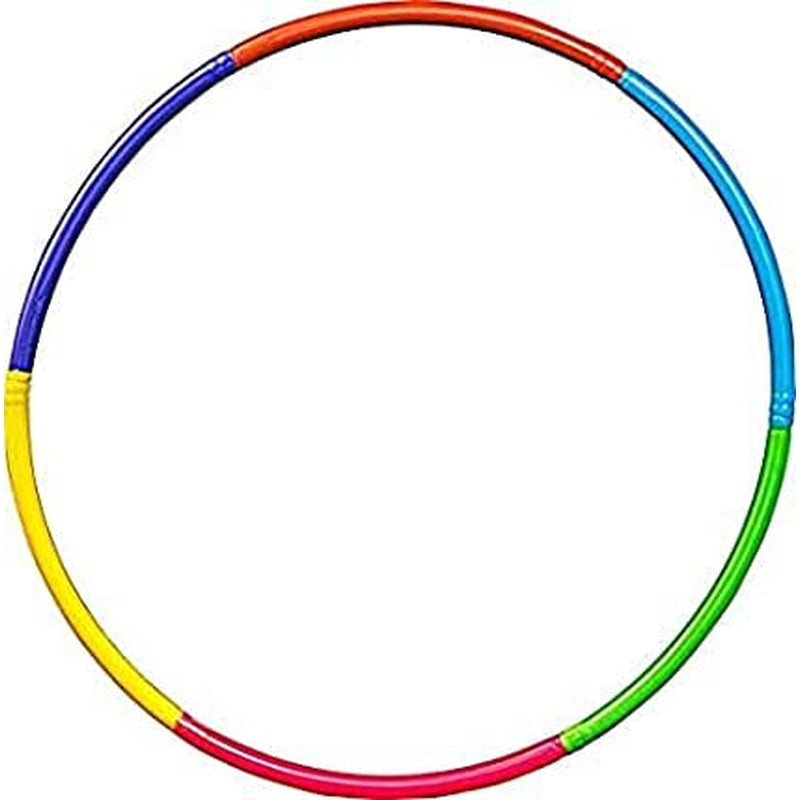 Fitfix Hula Hoop Exercise Fitness Ring for Kids and Adult (Multicolor Classic Design) - Adjustable 6 Inter lockable Pieces Ring (Adjustable Plain Hoop)