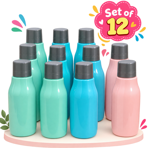 Set of 12 Colourful Plastic Water Bottles - Assorted Colours for Kanjak Gifts | Kanjak Special
