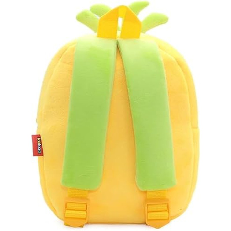 Premium Quality Soft Design Multicolor Pineapple Shape School Bag for Kids - 14 Inches