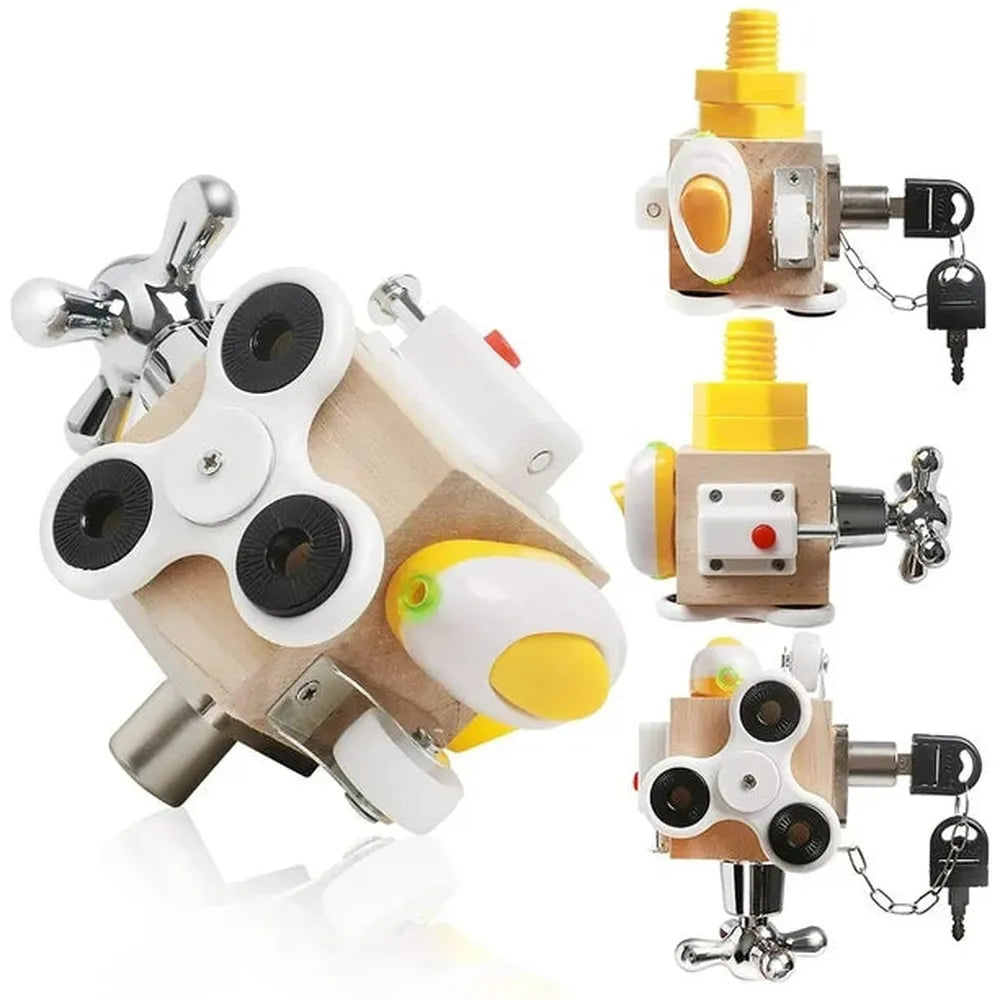 Kidology Busy Cube Wooden Activity Fidget Toy