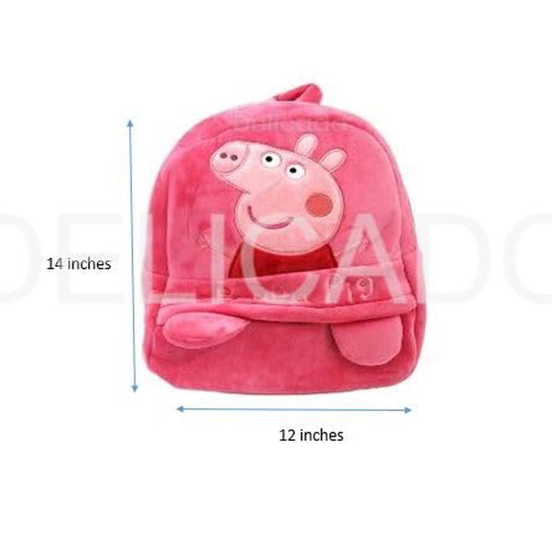 Premium Quality Soft Design Peppa Shape School Bag for Kids - 14 Inches