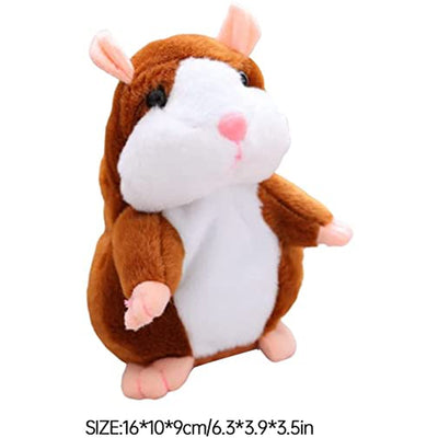 Talking Hamster Repeats What You Say (Educational Talking Toy) - Brown