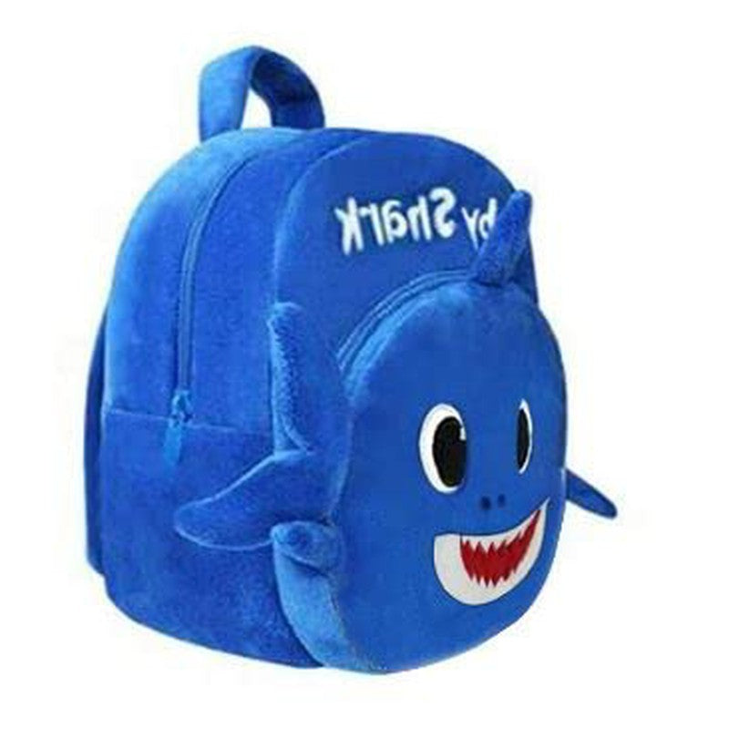 Premium Quality Soft Design Blue Shark Shape School Bag for Kids - 14 Inches