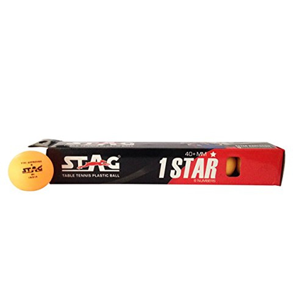 STAG ICONIC One Star Table Tennis Ball Pack of 6 (Orange)