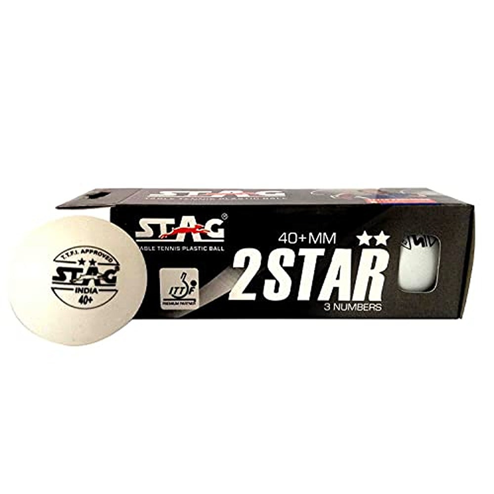 STAG ICONIC 2 Star Table Tennis Balls Pack of 3 (White)