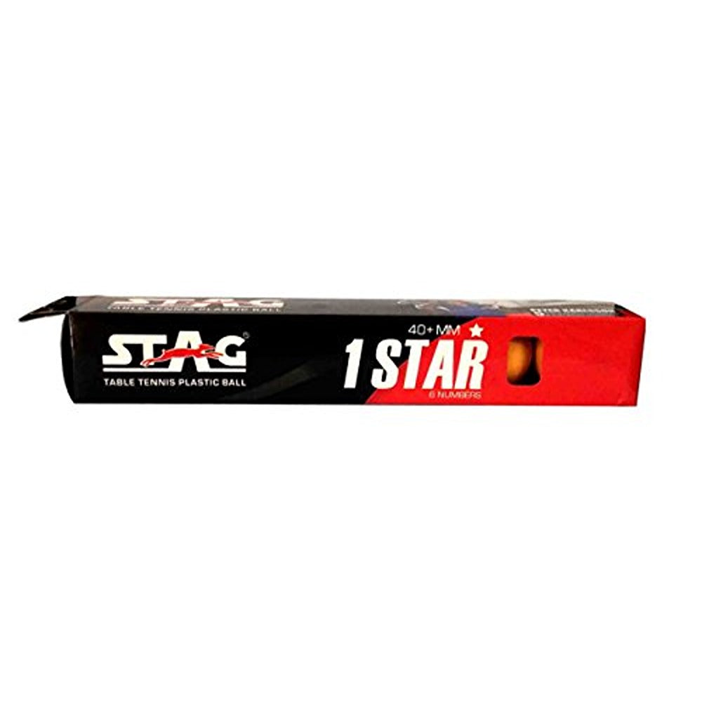 STAG ICONIC One Star Table Tennis Ball Pack of 6 (Orange)