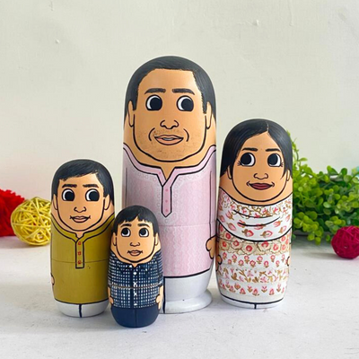 Personalised Wooden Nesting Dolls (Set of 4) - COD Not Available