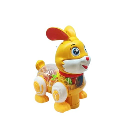 Bunny Toy for Kids – Musical Transparent Gear , 360 Degree Rotating