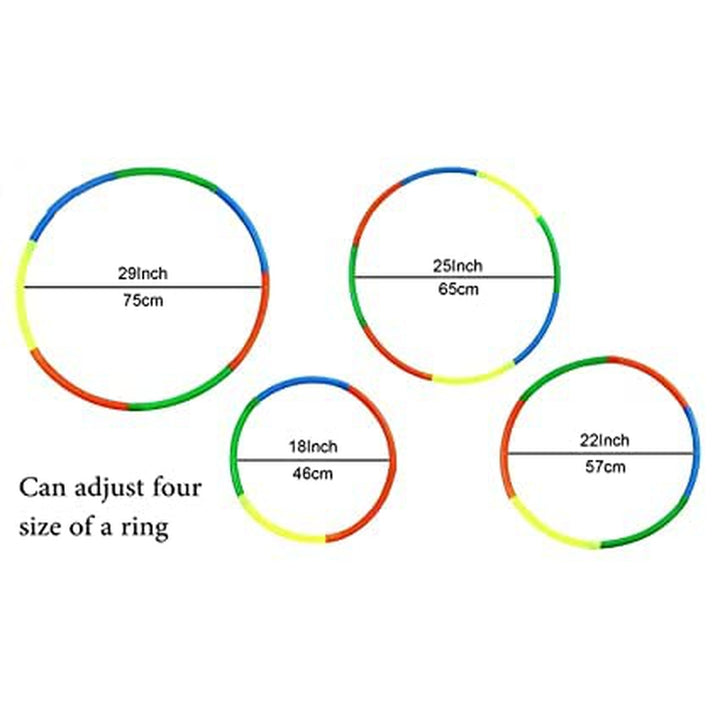 Fitfix Hula Hoop Exercise Fitness Ring for Kids and Adult (Multicolor Classic Design) - Adjustable 6 Inter lockable Pieces Ring (Adjustable Plain Hoop)