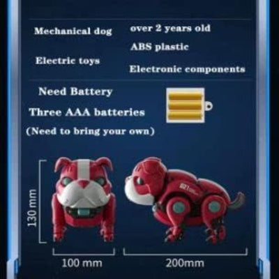 Robot Dog Toy with LED Lights and Music Features