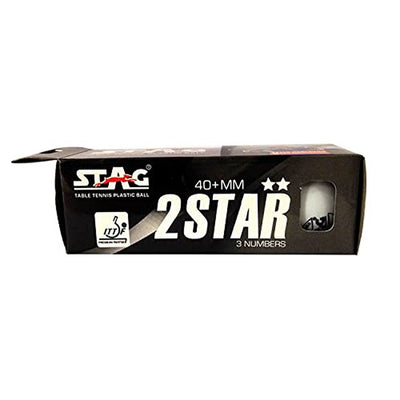 STAG ICONIC 2 Star Table Tennis Balls Pack of 3 (White)