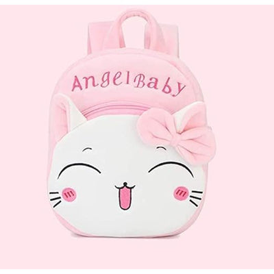 Premium Quality Soft Design Pink Angel Baby School Bag for Kids - 14 Inches