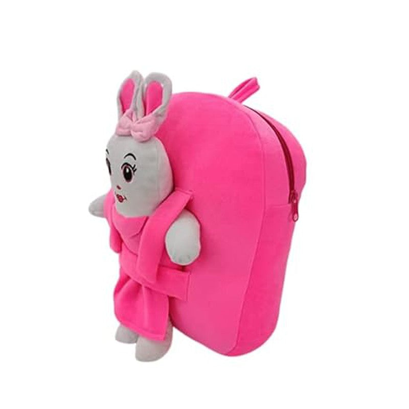 Premium Quality Soft Design Pink Doll Shape School Bag for Kids - 14.5 Inches