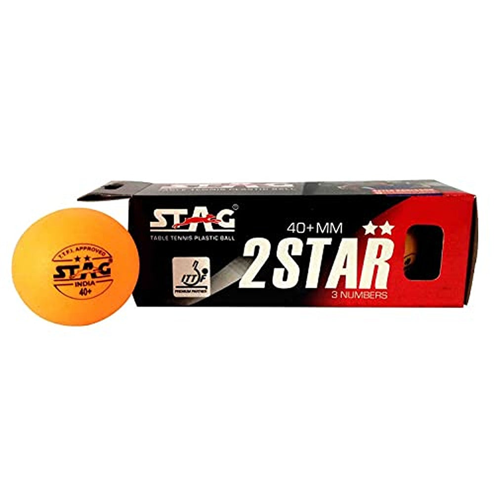 STAG ICONIC 2 Star Table Tennis Balls Pack of 3 (Orange)