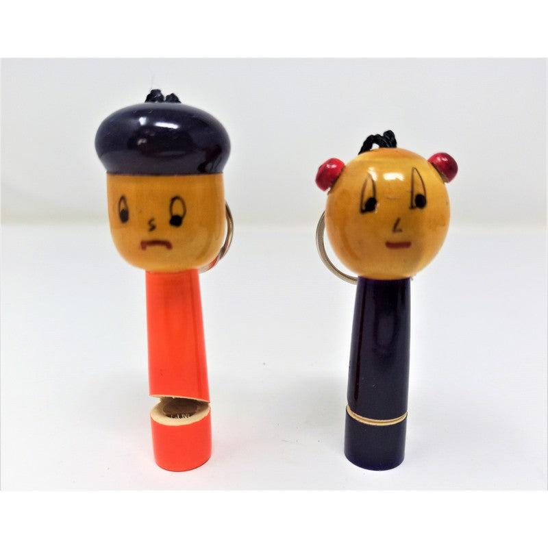 Wooden Whistle and Keyring (Set of 2 ) (Available in Assorted Colours)