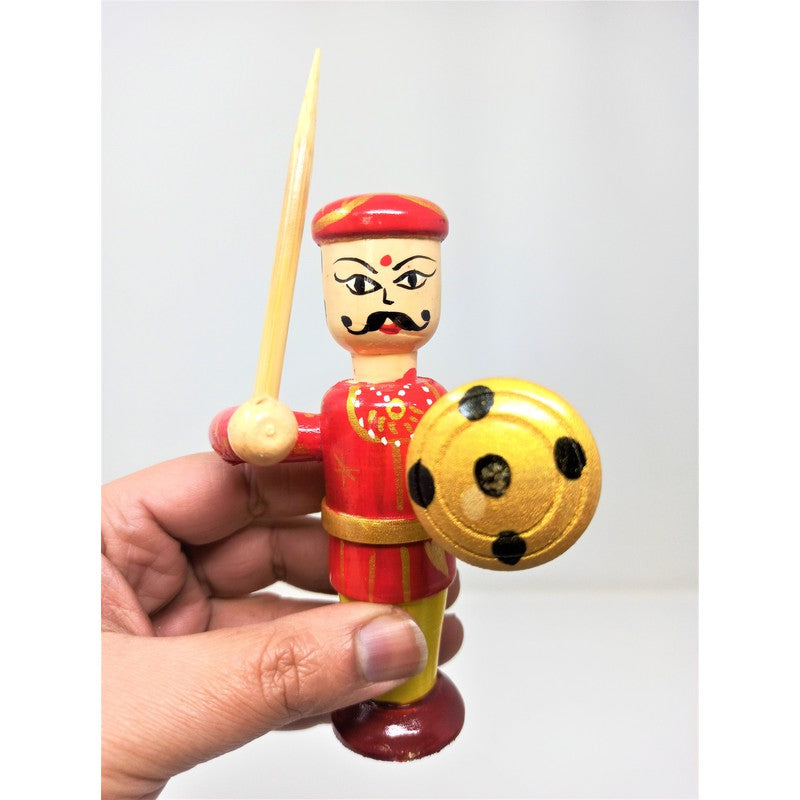 Wooden Toy Indian Warrior King Pretend Play (Available in Assorted Colours)