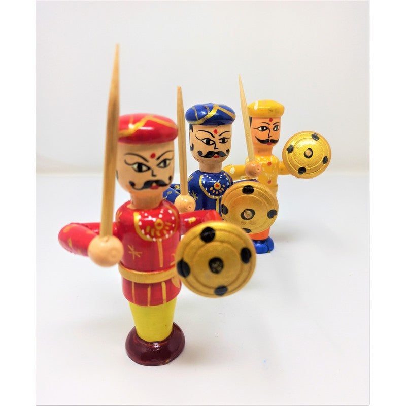 Wooden Toy Indian Warrior King Pretend Play (Available in Assorted Colours)